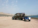 This is our jeep. In the trailer we put our dive equipment. All the jeeps are driving by beduins. At home they have still their old vehicule the camels.